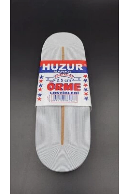 Huzur ( Beyaz & 2.5cm ) Paça Lastik Geniş 10mt.*30