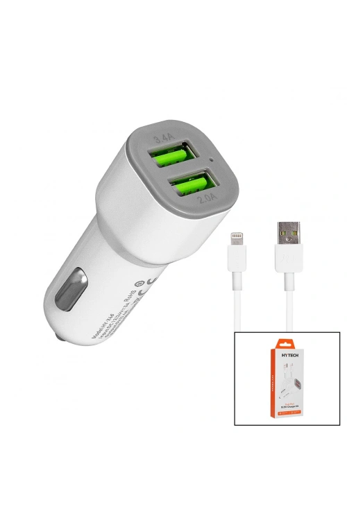 Hytech Hy-x44 ( İphone & Kablolu ) ( Oto & Araç ) ( Çakmaklık Şarj Başlık Set ) ( 3.1a & 155w & 1mt Kablo )*10x6