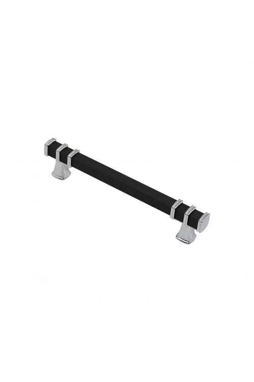 İbico-964 ( 12.8cm ) ( Yüzük Krom & Kulp Siyah ) ( Kare ) Çekmece Kulp*10x5