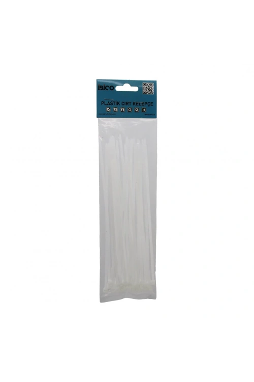 İbico İ13-024 ( 25pcs ) ( Beyaz ) ( 3.6x200mm ) Plastik Cırt Kelepçe*480