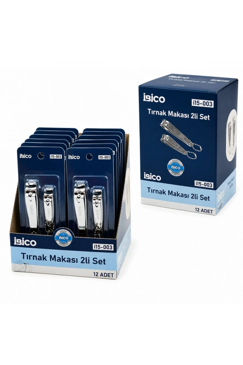 İbico İ15-003 ( 2pcs ) ( Gri ) Tırnak Makası Seti*12x30