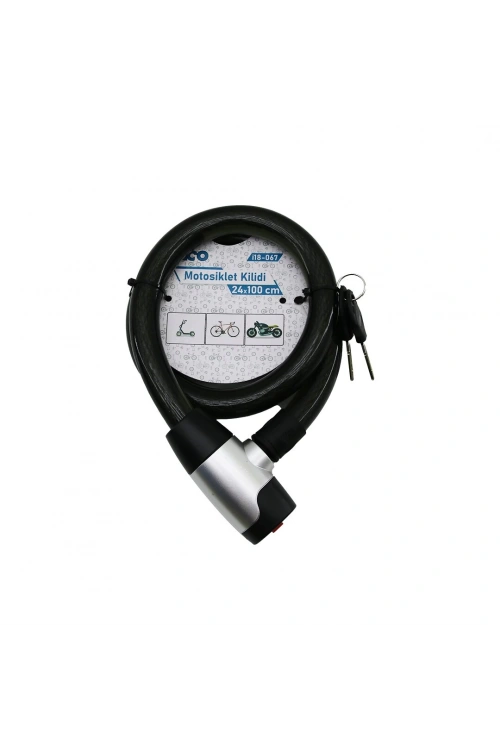 İbico İ18-067 ( Anahtarlı ) Motor & Bisiklet Kilit ( 24mmx100cm )*50