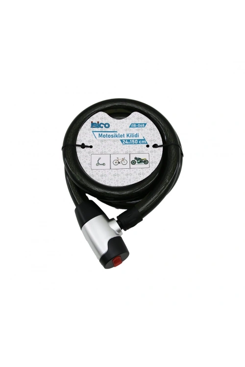 İbico İ18-068 ( Anahtarlı ) Motor & Bisiklet Kilit ( 24mmx150cm )*30