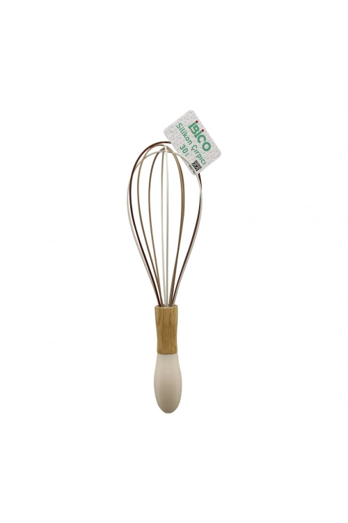 İbico İ22-022 ( 29cm ) ( Silikon ) Çırpıcı ( Ahşap Bambu & Plastik Saplı )*12x20
