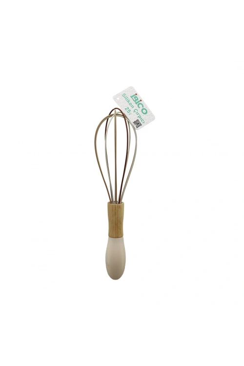 İbico İ22-023 ( 25cm ) ( Silikon ) Çırpıcı ( Ahşap Bambu & Plastik Saplı )*12x20