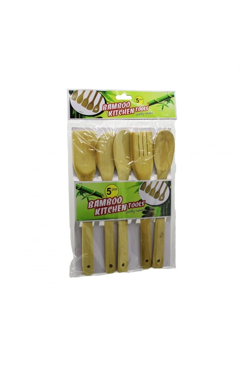 İbico İ22-194 Bamboo Kıtchen Tools ( 5pcs ) Ahşap & Bambu Mutfak Servis Set*12x10