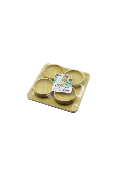 İbico İ22-264 Ahşap Bambu ( 5pcs ) ( Çerezlik & Lokumluk ) Kase Seti ( 22x22cm )*24