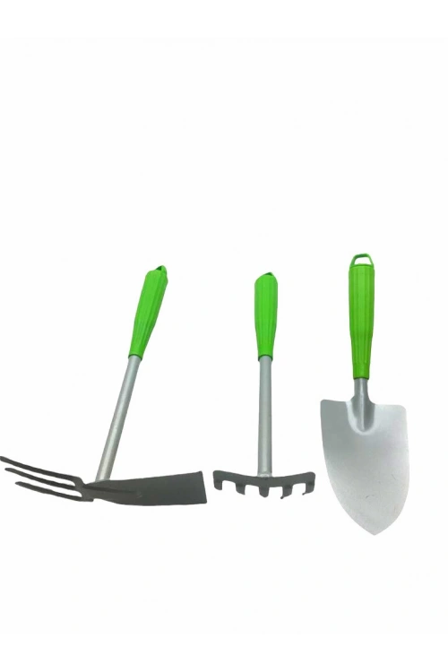 İbico K18-011 ( 3pcs ) ( Metal ) Bahçe Hobi Seti ( Çapa & Tırmık & Kürek ) Plastik Saplı*15
