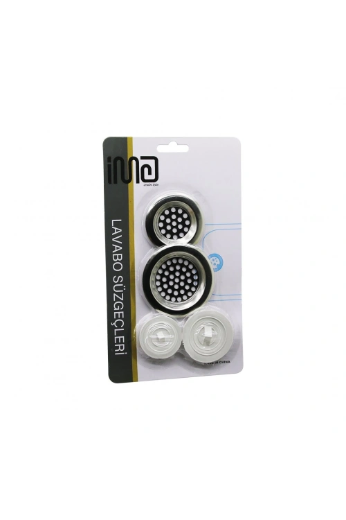 İm@-6391 ( 4pcs ) Lavabo Süzgeç & Tıpa Seti ( 2ad - Metal Süzgeç & 2ad - Plastik Tıpa )*10x30