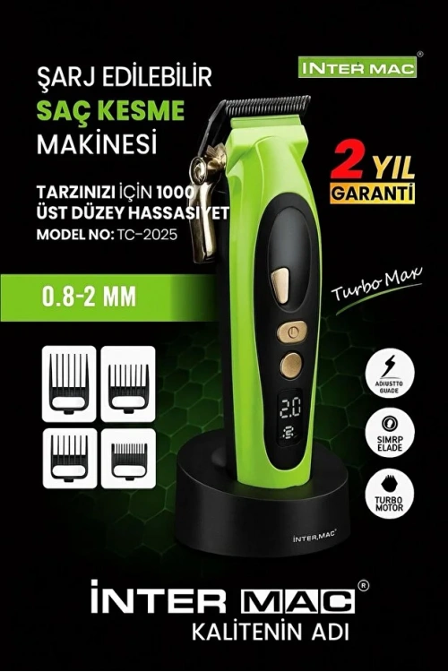 Inter Mac3 Tc-2025 Profesyonel Saç Kesme Makinesi