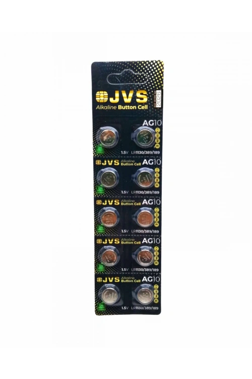 Jvs Ag10 1.5v Lr1130 Saat Pili 10lu Kart*400