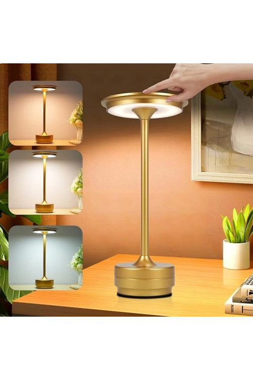 Kablosuz Led Masa Lambası 4000mah Pilli Dokunmatik Kontrollü Led Masa Lambası Komodin Lambası 3 Farklı Işık Rengi Kademesiz Kısılabilir Şarj Edilebilir Bar Restoran Kafe Yatak Odası İçin
