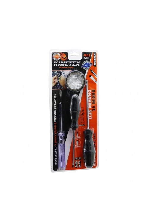 Kınetex Ktx-2888 ( 4pcs ) Tornavida & Çok Amaçlı Set ( Düz-yıldız Tornavida & Kontrol Kalem & Elektrik Bant )*48