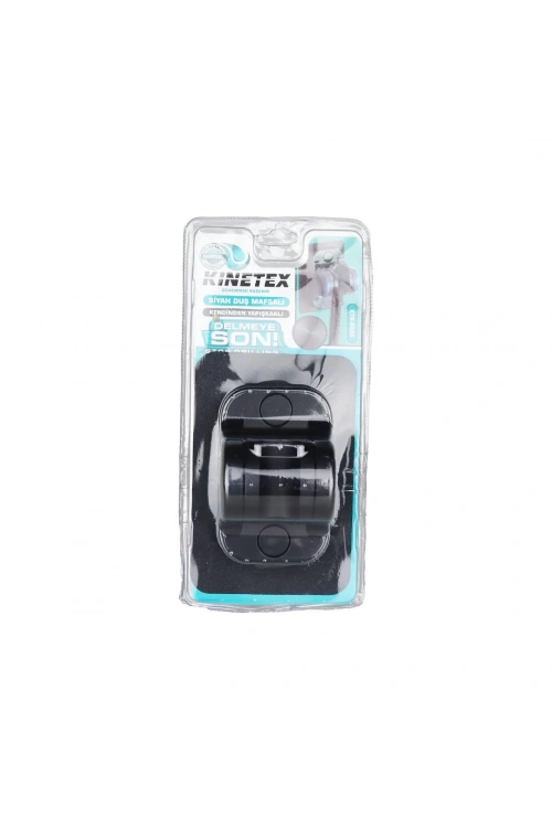 Kınetex Ktx-3025 ( Siyah & Vakumlu) Yapışkanlı Duş Askısı & Mafsal*30x4