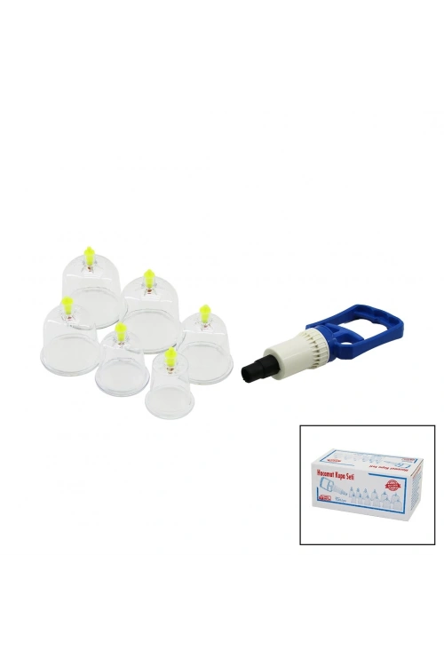 Krt-1012 ( 6pcs ) Hacamat Kupa Masaj Seti ( Pompa: 1ad + No-7: 2ad & No-6: 2ad & No-5: 1ad & No-4: 1ad ) Mika Kristal Pls.*38
