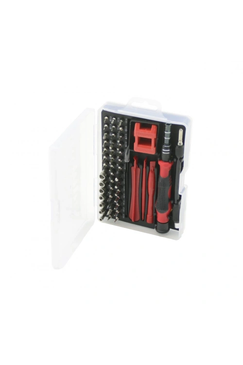 Krt No-6012 ( 52in1 ) Saatçi & Telefoncu Tornavida Seti ( 42pcs Uç & 4-cımbız-vb.& 2-t.vida Sap & 3-aparat & 1-şeffaf Pls.kutu )*40