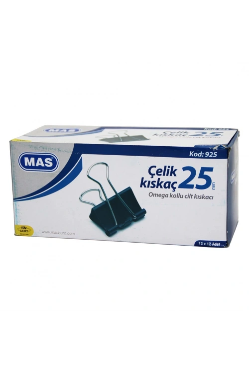Mas-925 Çelik Kıskaç 25mm ( 12pcs ) Omega Kollu Cilt Kıskaçı*12x12