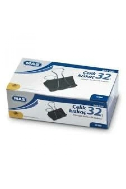 Mas-930 Çelik Kıskaç 32mm ( 12pcs ) Omega Kollu Cilt Kıskaçı*12x16