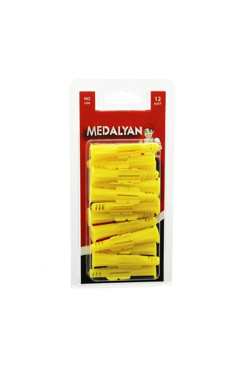 Medalyan Dl-86 ( 8mm ) ( Roket ) Dübel Sarı ( 12pcs )*12x9