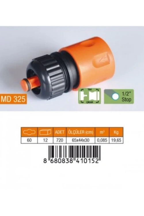 Medalyan Md-325 ( 1/2 ) Hortum Bağlantı Adaptörü ( Stoplu )*60x12