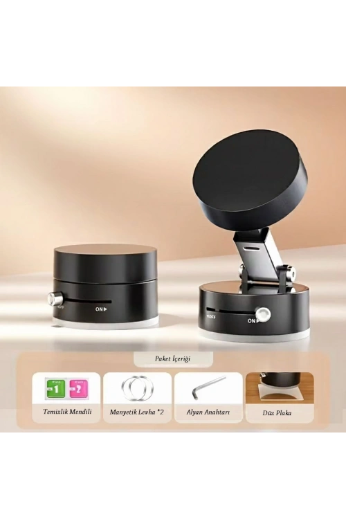 Mıknatıslı Katlanabilir Telefon Tutucu - Torpido Ve Cam Uyumlu