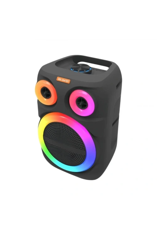MS Bluetooth ve USB Girişli 8 inch Şarjlı Işıklı Müzik Sistemi MS-2047 BT