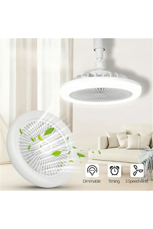 Neno ( Pervaneli ) (3 Renk Ledli) (kumandalı & Vantilatör) Lamba Ampul ( Oynar Başlı Duy ) (çap:15cm) ( 6500lumen & 3200k )*24