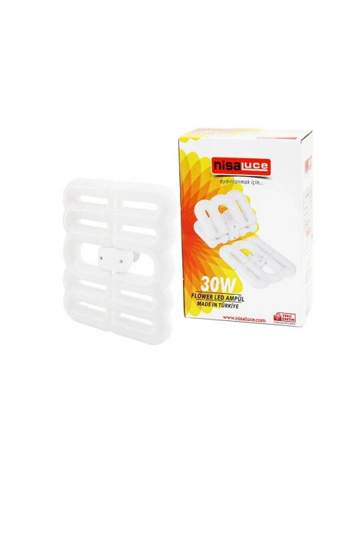 Nisaluce Eamp-096/b (30w & E27) Flower (katlanır& 4b Şekil) (16x21cm)beyaz Led Lamba Ampul (2700lümen& 6500k)*48