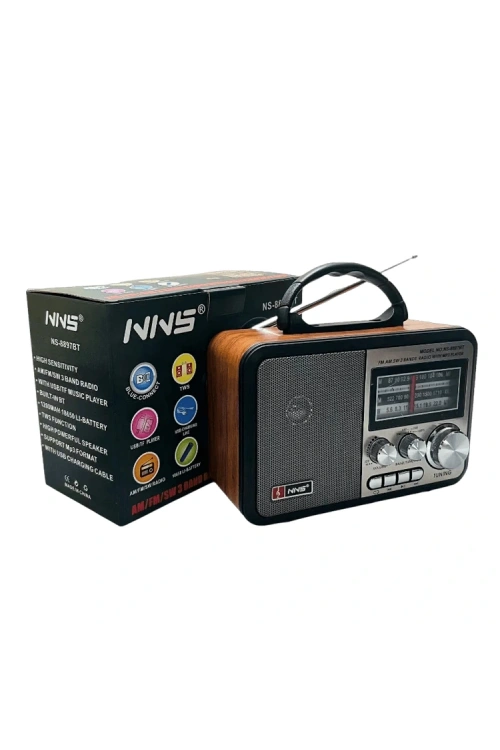 Nns Ns-8897 Orta Boy Retro, Nostaljik, Ahşap Tasarım Radyo