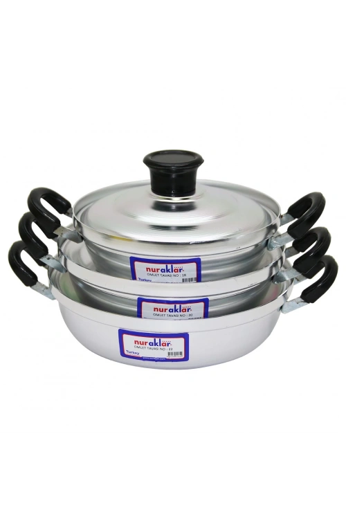 Nuraklar ( 3lü ) Alüminyum Omlet Set ( No-18-20-22 )*20