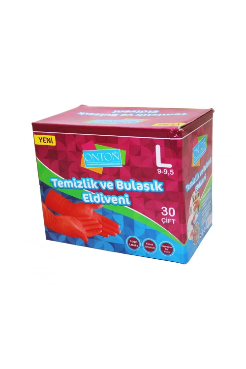 Onton ( L ) ( 9-9.5 ) Temizlik Ve Bulaşık Eldiveni*30x8