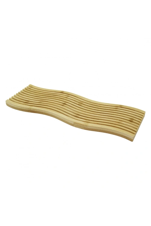 Pablıto Home Pbt-023 (dalgalı Kenar ) (çift Taraf=düz & Dalgalı Oyuk Kanallı) Ahşap Bambu Sunum Tepsi (15x39x1.5cm)*24