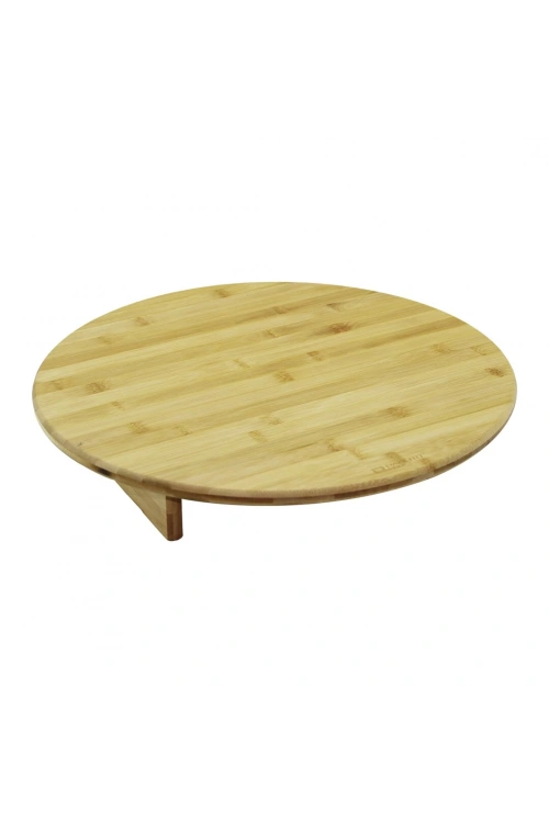 Pablıto Home Pbt-072 (yuvaralak) (mini Sofra Model=çap:45cm & Y:8.5cm) Ayaklı Bambu Ahşap Kesim Panosu*12