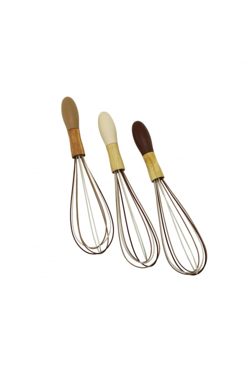 Pablıto Home Pbt-172 ( No-10 ) ( Silikon ) Çırpıcı ( Ahşap Bambu & Plastik Saplı )*12x24