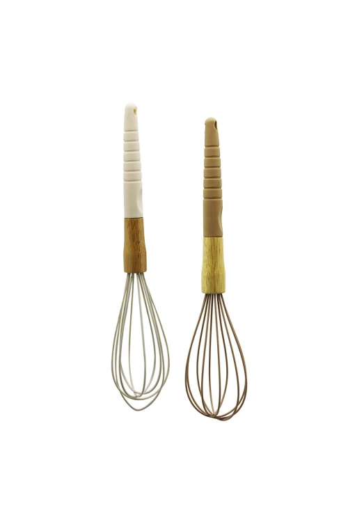 Pablıto Home Pbt-182 ( No-11 ) ( Silikon ) Çırpıcı ( Ahşap Bambu Sap & Silikon Kılıflı )*12x12