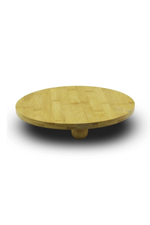 Pablıto Home Pbt-344 ( Yuvarlak=29cm ) ( 3 Mini Top Ayaklı ) Ahşap Bambu Sunum Tahtası & Mini Sofra*12
