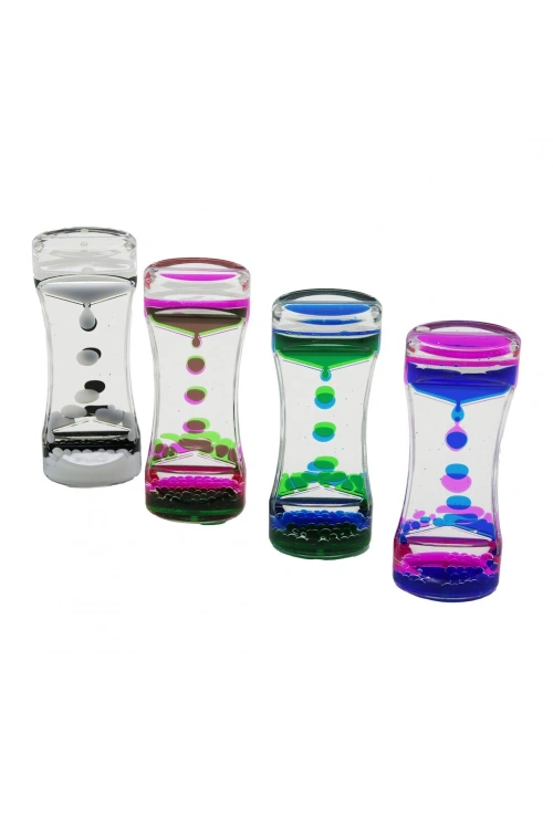 Pablıto Pbt-265 ( Çift Renk Su ) ( Çift Katlı ) ( Dar Şişe Model ) Sulu Kum Saati ( Mika Akrilik Plastik ) ( 13.7 X 5.2 X 3.3cm )*144
