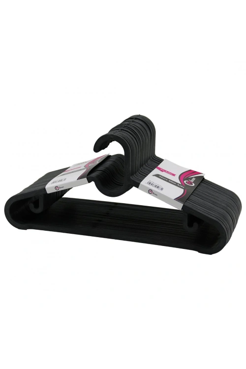 Pihome Pi-540 ( 40pcs ) ( More Slim ) ( Siyah Plastik ) Elbise Askısı*12=k