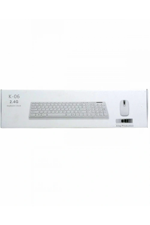 Platoon Pl-374 K-06 Beyaz Dock Wıreless Kablosuz Klavye Mouse Set*30