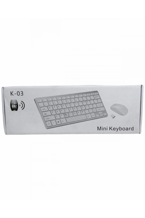 Platoon Pl-395 K-03 Mini Beyaz Wıreless Kablosuz Klavye Mouse Set*30