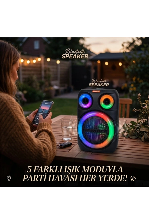 Platoon Pl-4671 ( 8 ) Speaker Hoparlör ( Bluetooth ) ( Wıreless Speaker ) ( 5 Farklı Işıklı ) ( Usb & Bluetooht & Dc 5v )25w*8