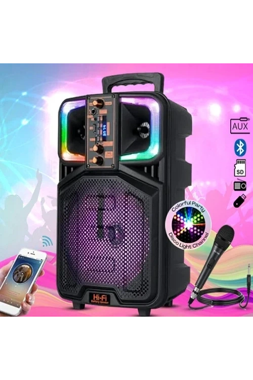 Platoon Usb+SD+Bluetooth Hoparlör Çek Çek 8 İnç RGB Işıklı ( CH-833 )