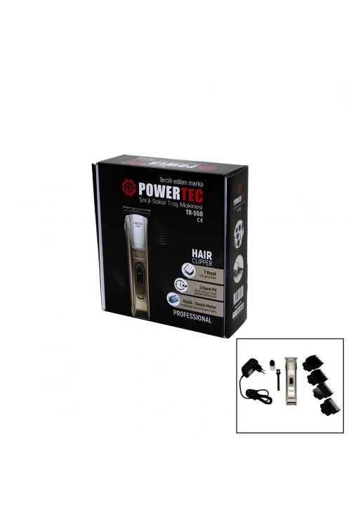 Powertec Tr-558 Şarjlı Saç Sakal Ense Çizim Traş Makinesi ( T Bıçak )*20