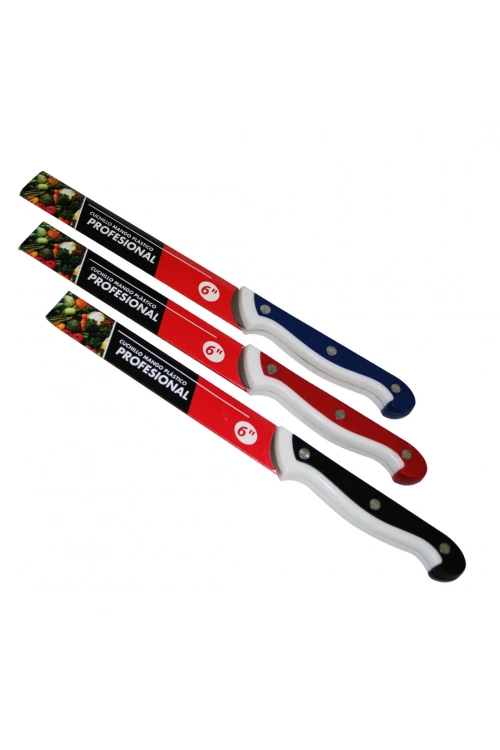 Profesıonal Cuchıllo Mango-477 ( 6 ) Sebze & Ekmek Bıçak Renkli Pls.saplı*12x50
