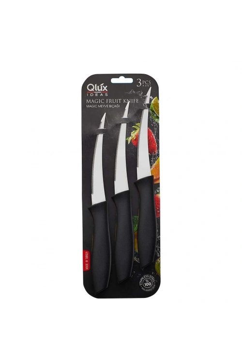 Qlux Bsf-00866 Magıc ( 3pcs ) ( Tırtırlı ) Meyve Bıçak*30