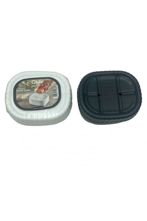 Qlux L-853 Set Üstü Katı Sabunluk Kapaklı Plastik*54
