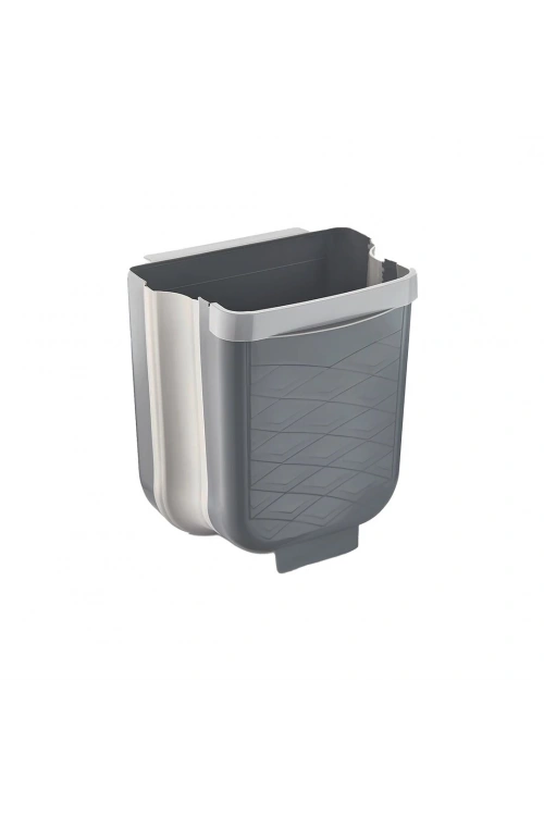 Qlux L-869-2 ( Gri ) Katlanabilir Mutfak Çöp Kovası ( 6lt )*8