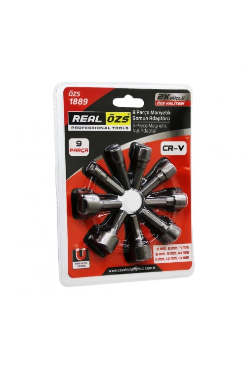 Real Özs-1889 ( 9pcs & 5-13 Mm ) Manyetik Somun Sökme & Çatı Adaptörü*144