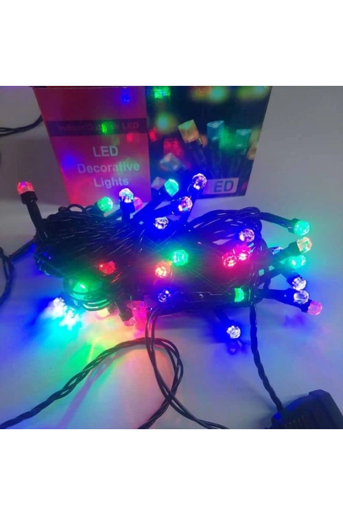 Rgb Renkli Işık Pirinç 10 Metre 100lü Ledli