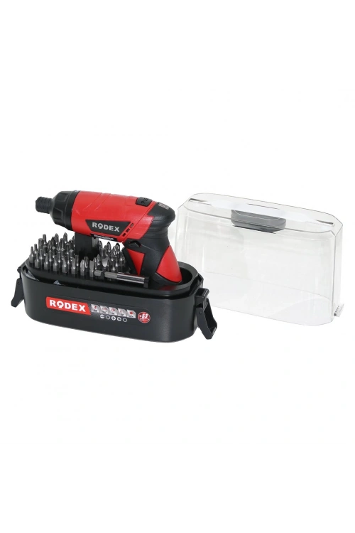 Rodex Rdx-308 (53pcs Bits Uç) (şarjlı) Vidalama & Tornavida (rpm 210) (1/4 6.35mm) (3.6v Dc-1.5a Li-ıon Pil) (şeffaf Pls.çanta)*8